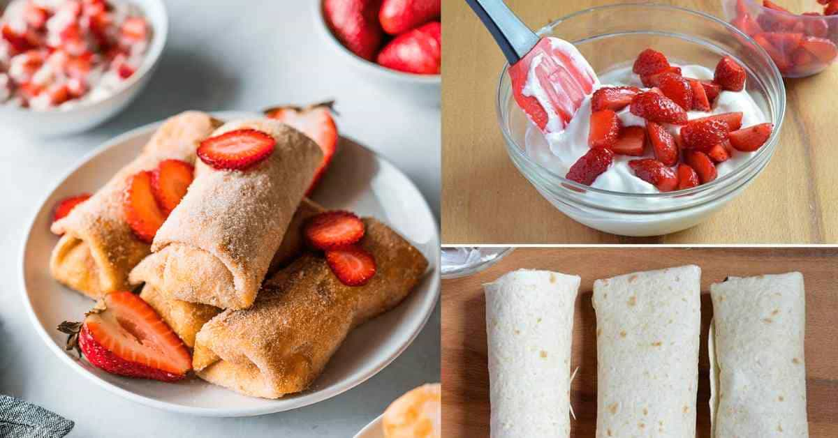 Strawberry Cheesecake Chimichangas are a delightful fusion of flavors, bringing together the creamy goodness of cheesecake, the freshness of strawberries, and the satisfying crunch of fried tortillas.