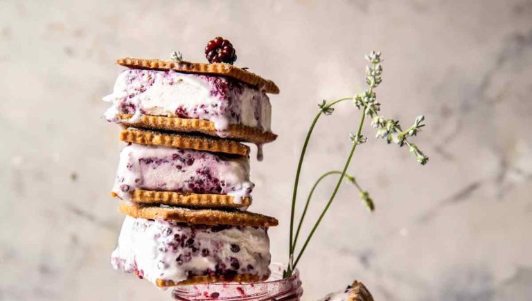 Blackberry Lavender Ice Cream Sandwiches