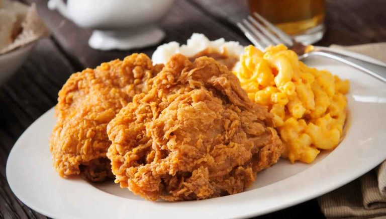 mac n cheese fried chicken